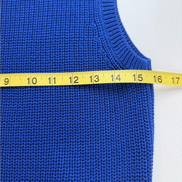 Talbots Women's Blue Sleeveless Turtleneck Sweater Tunic Top Size S Cotton Blend - Picture 7 of 10